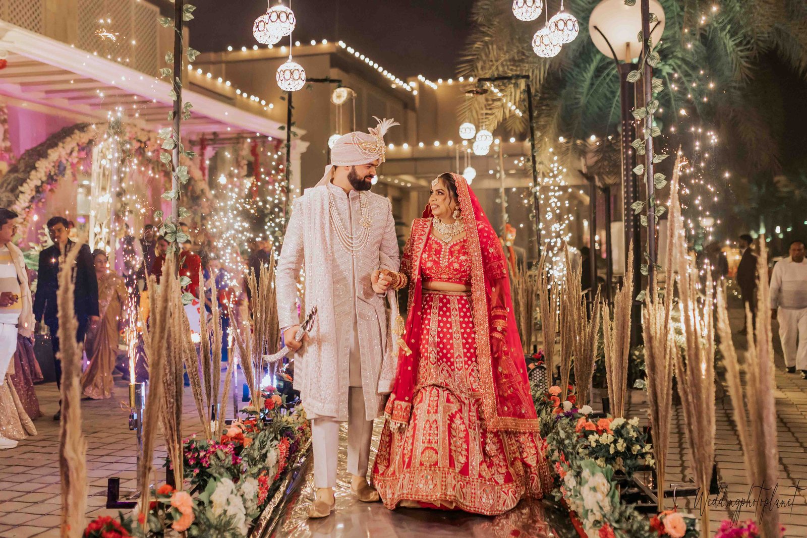 Romantic couple entry moment